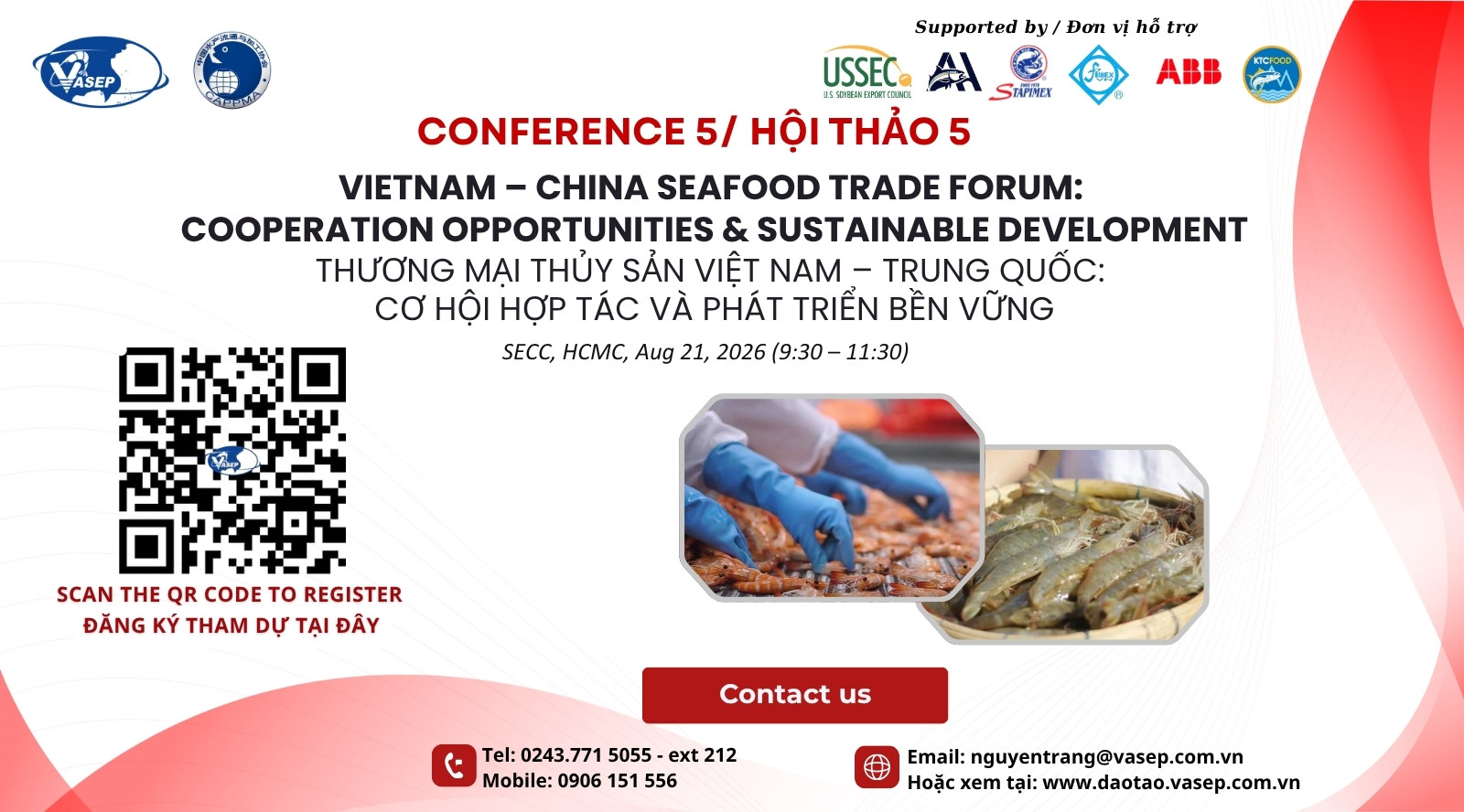 Chương trình hội thảo: Thương mại thủy sản Việt Nam - Trung Quốc: Cơ hội hợp tác và phát triển bền vững